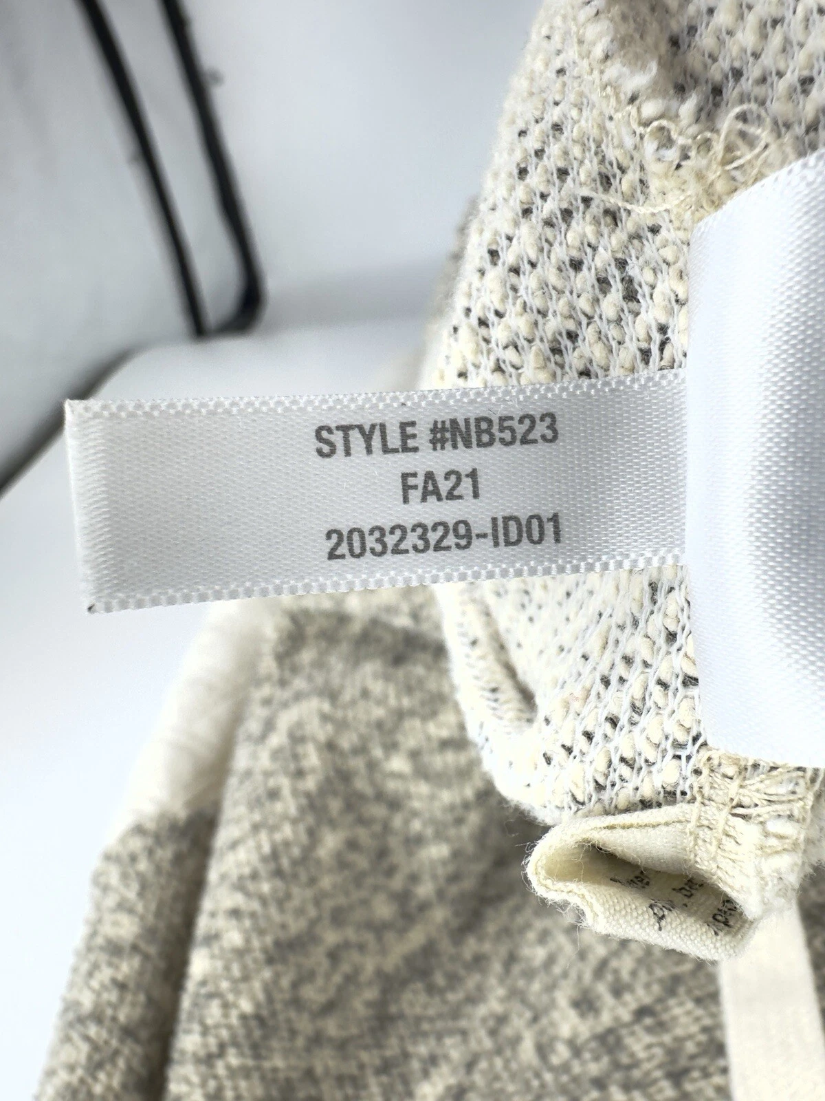 OFF WHITE Felpa con cappuccio manica trapuntata Madewell donna taglia S grigio panna pullover top