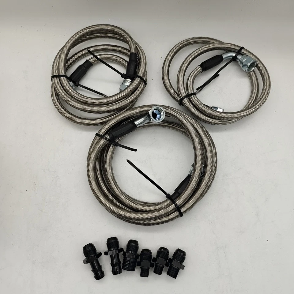 Cummins 47RE Transmission Cooler Lines Kit Heavy Duty Hose For 96-02 Dodge Ram — 第 2/4 张图片