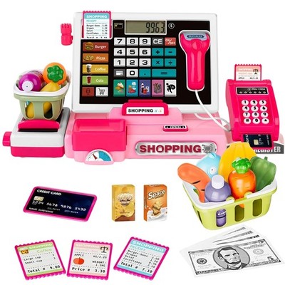 Kinderkasse Rosa 2026 Registrierkasse Scanner POS Spielzeug Kaufladen Geschenk