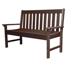 Oakdale Garden Wood Effect Garden Bench Weatherproof in Walnut (2 Seater)
