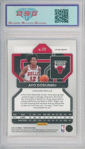 2021-22 Prizm AYO DOSUNMU #271 Rc Silver Wave Factory Set💎DSG 10 Gem Mint - Picture 2 of 2