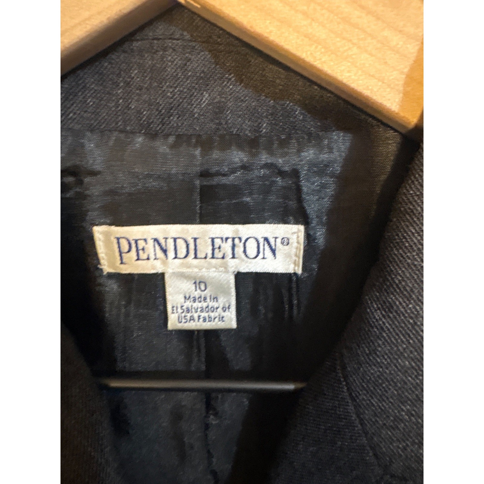 Pendleton Womens Grey Herringbone Wool Blazer Jac… - image 5