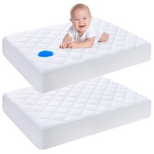Waterproof Mini Crib Mattress Crib-38x24 Inch Pack of 2 , White
