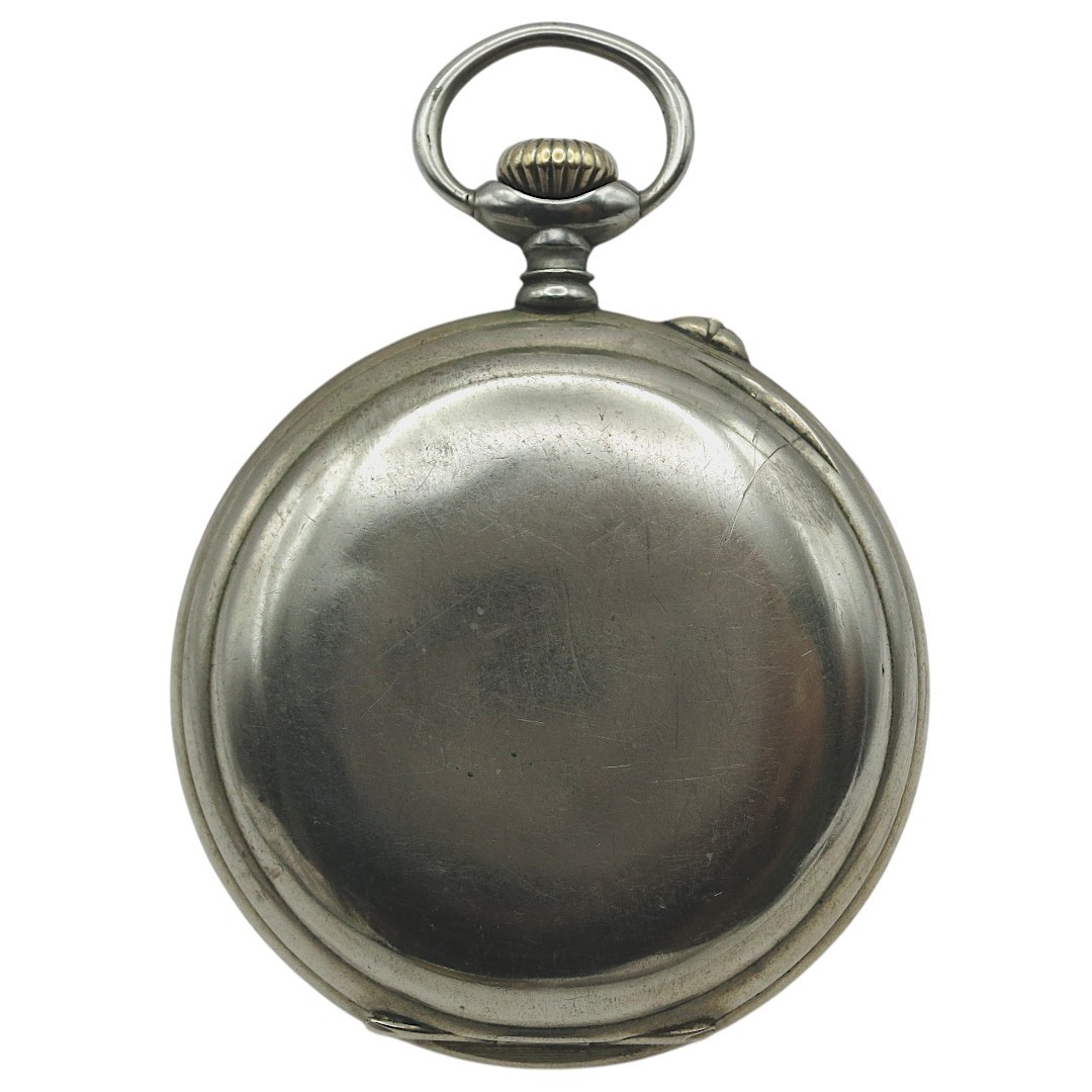 Hebdomas 8 Jours Swiss Pocket Watch Visible Balance Silver Tone