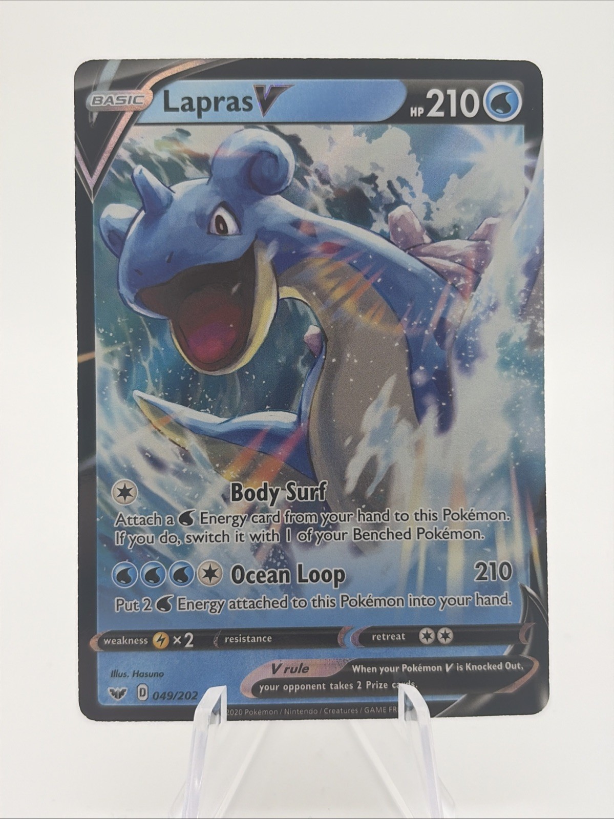 POKEMON LAPRAS V 049/202 ULTRA RARE SWORD & SHIELD NM NEAR MINT