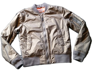 coole Schott College Jacke Gr. S Glanz olive Designerjacke Übergang  Neuwertig