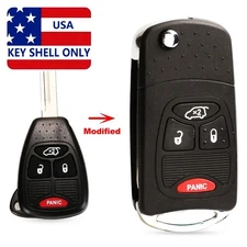 New Flip Remote Key Modified Case Shell fob 3+1 Button For Chrysler Dodge Jeep