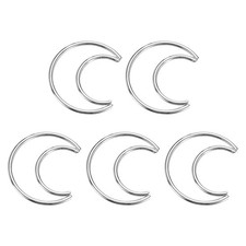 5 Pieces For Macrame Rings 2" Lunar Dream Catcher Silver Flowers