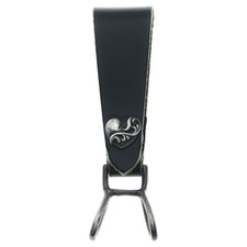 CHROME HEARTS BELT LOOP Heart Button Leather Silver black Used 23ebf503473802bb2