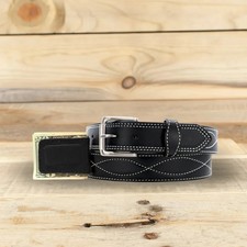 Black Figure 8 Belt Cowhide Cash Clip Combo