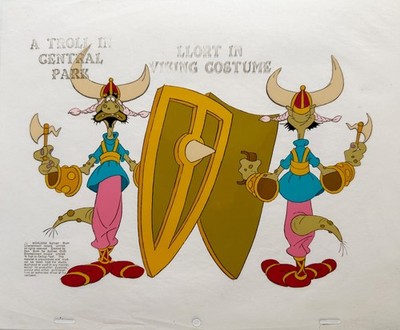 Original Don Bluth Production Cel   A Troll in Central Park (1994)
