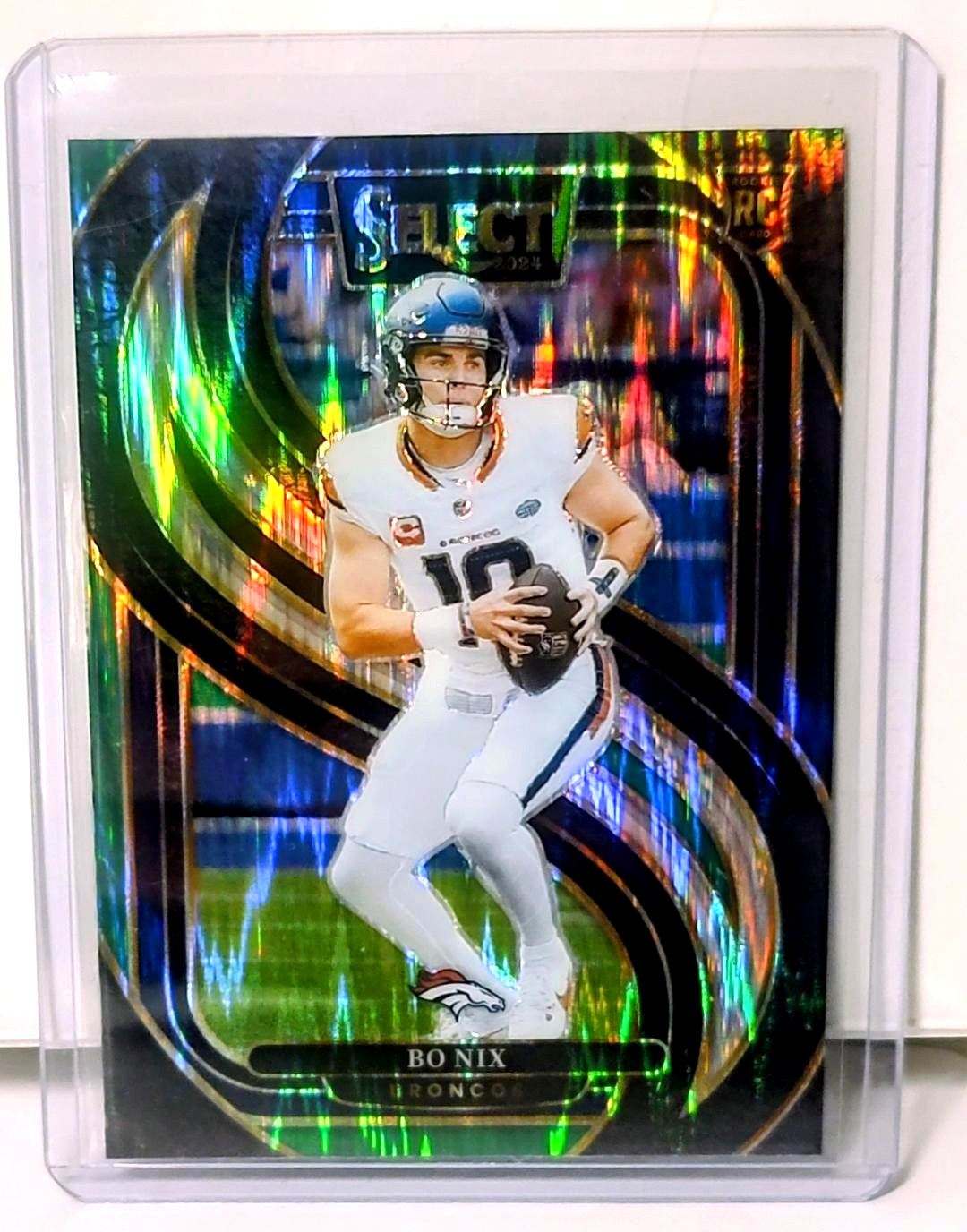 2024 Panini Select - Premier Level Rookie Bo Nix Black & Green Shock Prizm (RC)