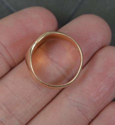 Victorian 15ct Rose Gold Crown Intaglio Seal Signet Ring - Afbeelding 2 van 9