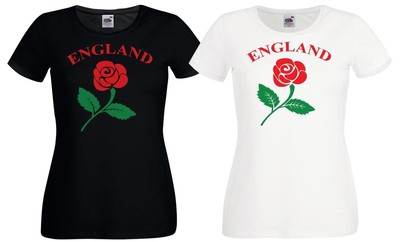 Damen-T-Shirt Tudor rote Rose Rugby Fußball Fans England patriotisch