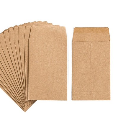 1000 Pack Small Coin Envelopes Self-Adhesive 2.25 x 3.5 inches, Light Brown 