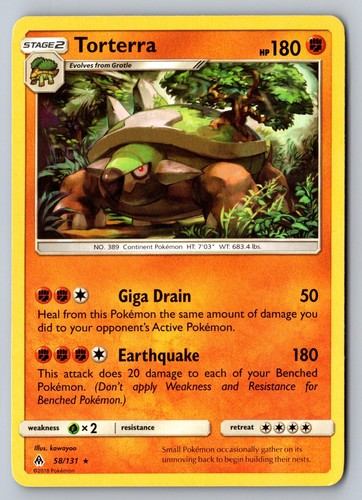 Torterra 58/131 Rare Forbidden Light Reverse Holo Lightly Played 2018