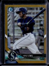 2018 Bowman Chrome Kyle Lewis Prospects Gold Refractor #/50 Mariners