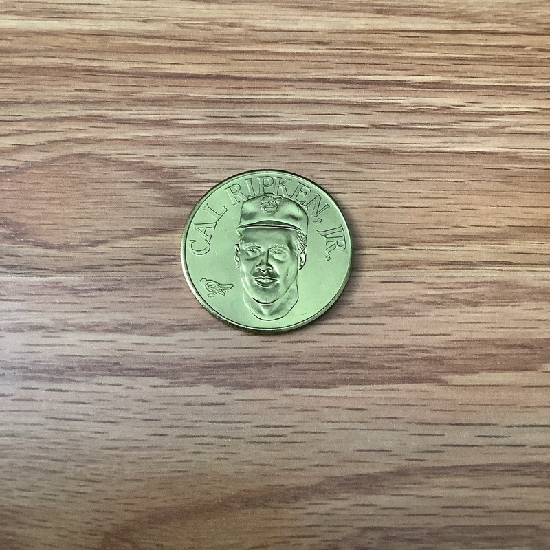1990 Bandai SportsStars MLB Coins. Baltimore Orioles Set Of One. Cal Ripken Jr