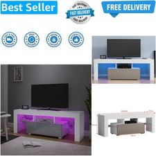 51inch TV Stand Storage Glass Shelves Big Drawer Sideboard 16 Colors RGB LED ...