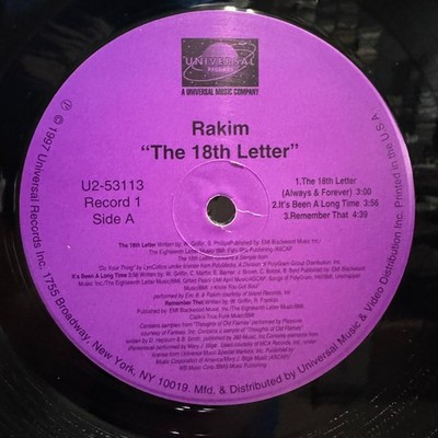 RAKIM - THE 18TH LETTER (VINYL 2LP) 1997!! RARE!! DJ PREMIER +