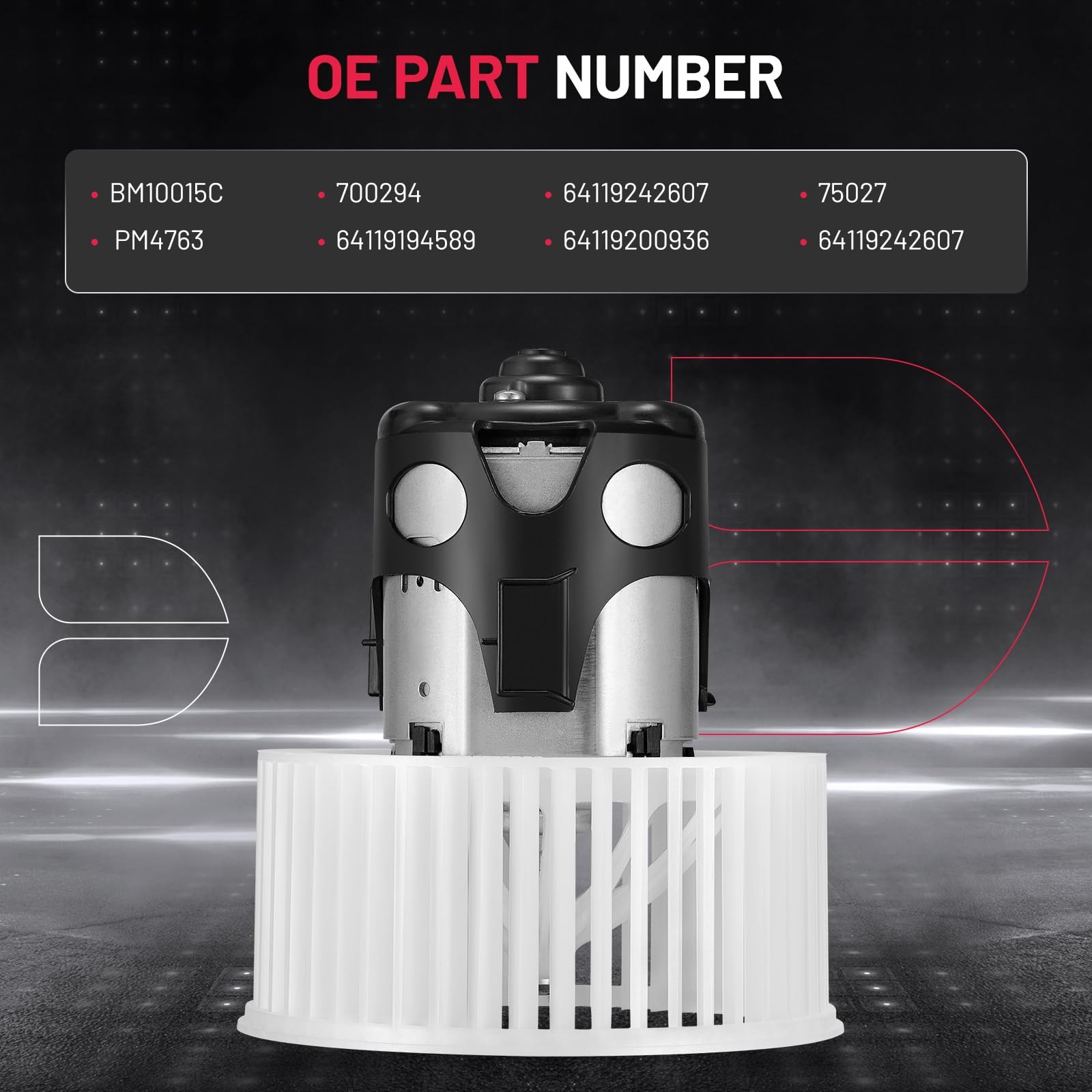 PM4763 For BMW 528i 535i 640i 650i 740Li 750i 750Li HVAC Blower Motor with Fan