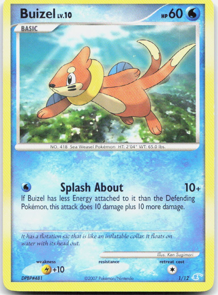 Buizel 1/12 Common DP Trainer Kit: Manaphy & Lucario Pokemon Moderately Played