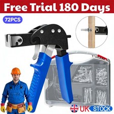 72PCS Wall Anchor Setting Tool Gun Kit Hollow Cavity Plasterboard Fixing M4 & M5