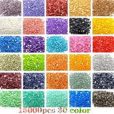 15000 Pieces 30 Color Diamond Art Painting Beads,Flat Bottom Round Resin Rhin...