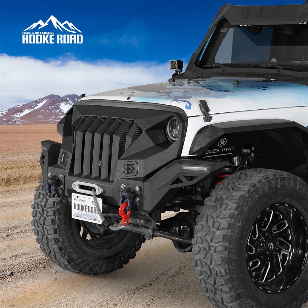 Hooke Road Mad Max Grille & Front Bumper For 2007-2018 Jeep Wrangler JK