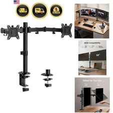 Dual Monitor Stand Heavy Duty Mount for 13-32 Inch Screens Office Desk