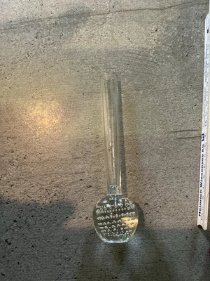 RARITÄT Vase Murano Glas Klarglas Solifleur- Vase Fuß im Bubble Design 16 cm - Bild 1 von 4