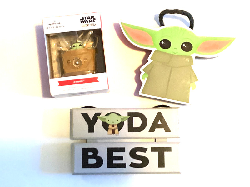 Yoda Holiday Pack - Hallmark Ornament, 2 Hanging Yoda Signs