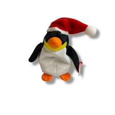 1998 Ty Beanie Baby Penguin Zero Santa Hat Tags 6.5" Plush