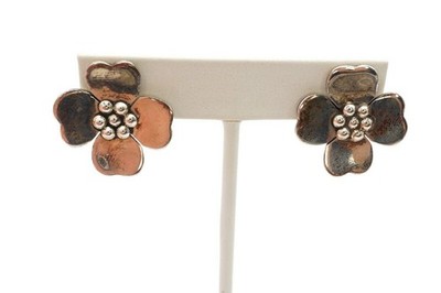Vintage Sterling Silver 925 Dogwood Flower Earrings