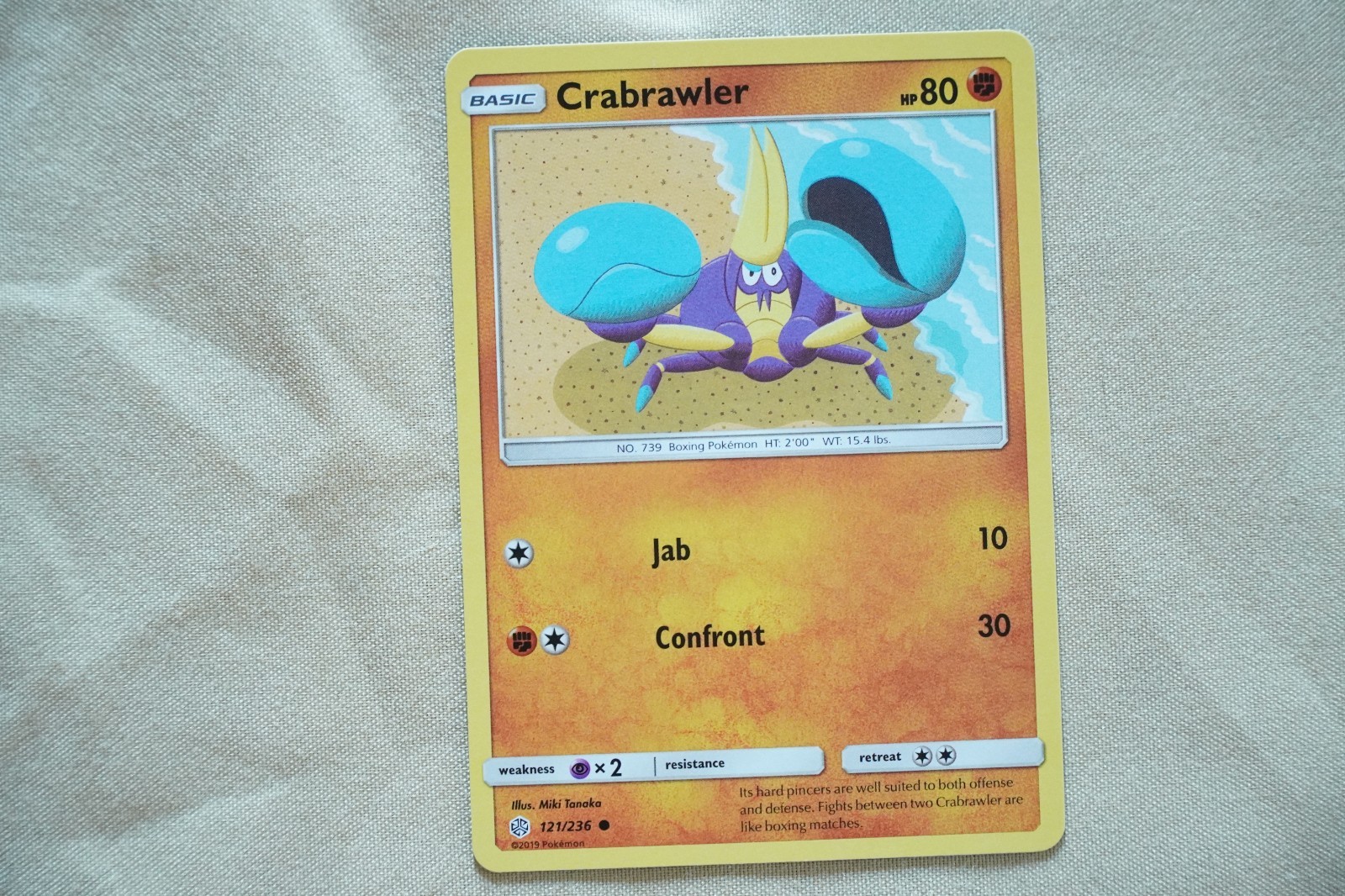 Crabrawler 121/236 Common Cosmic Eclipse Pokemon Near Mint