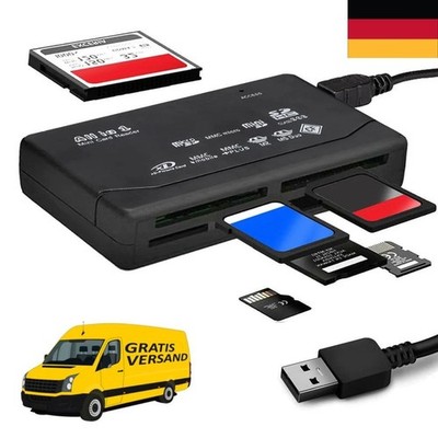 ALL-IN-ONE USB Kartenleser Card Reader CF SD SDHC xD MS Speicherkarte Neu