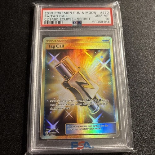 Pokemon PSA 10 TCG Tag Call 270/236 Cosmic Eclipse Secret Rare Card Full Art