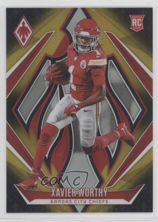 2024 Panini Phoenix Rookies Gold Fade 91/125 Xavier Worthy #250 Rookie RC