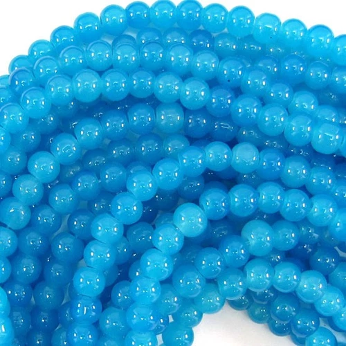 6mm Black Blue Brown Pink Red Yellow Magenta Glass Round Beads 14" Strand