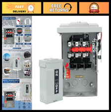30Amp 240V Heavy Duty 3P Safety Switch, AC Disconnect Box, Quick Disconnect Swit