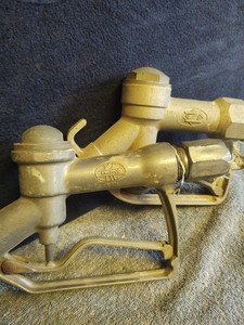 LOT OF 2 VINTAGE  Gas Pump Nozzles Aluminum Gas Station Mancave/Shop Decor
