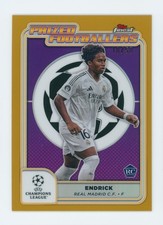 2024-25 Endrick Topps Finest Gold Refractor Real Madrid Rookie Soccer Card 10/50. rookie card picture
