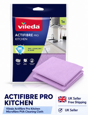 Vileda Actifibre Pro Küchen Mikrofaser PVA Reinigungstuch 27 x 30,5 cm