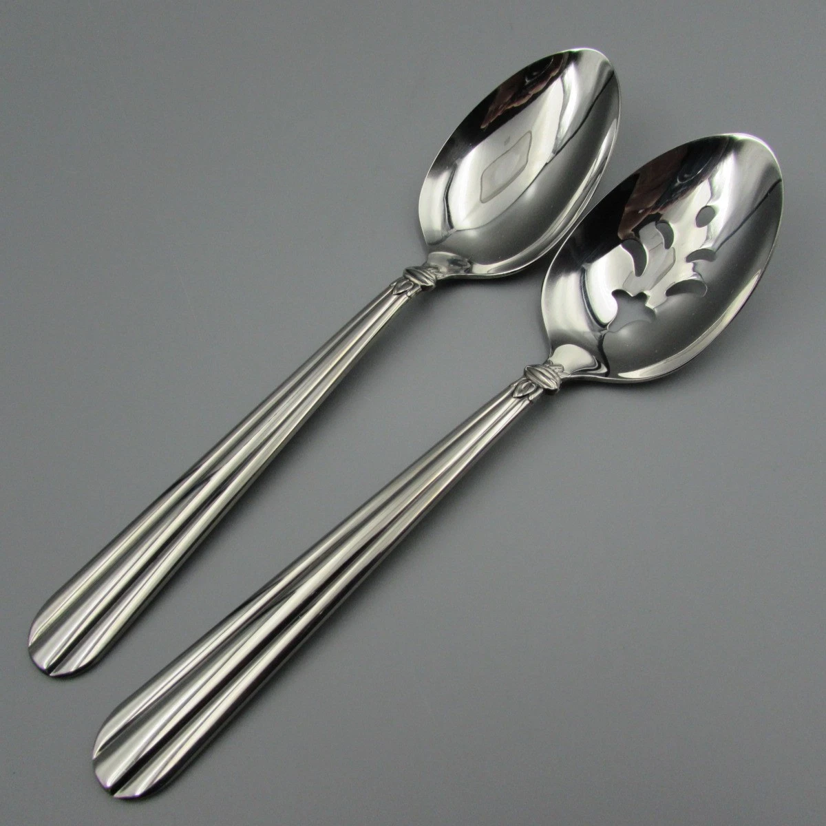 Oneida Community Stainless TENNYSON Serving Spoons - Set of Two - Used