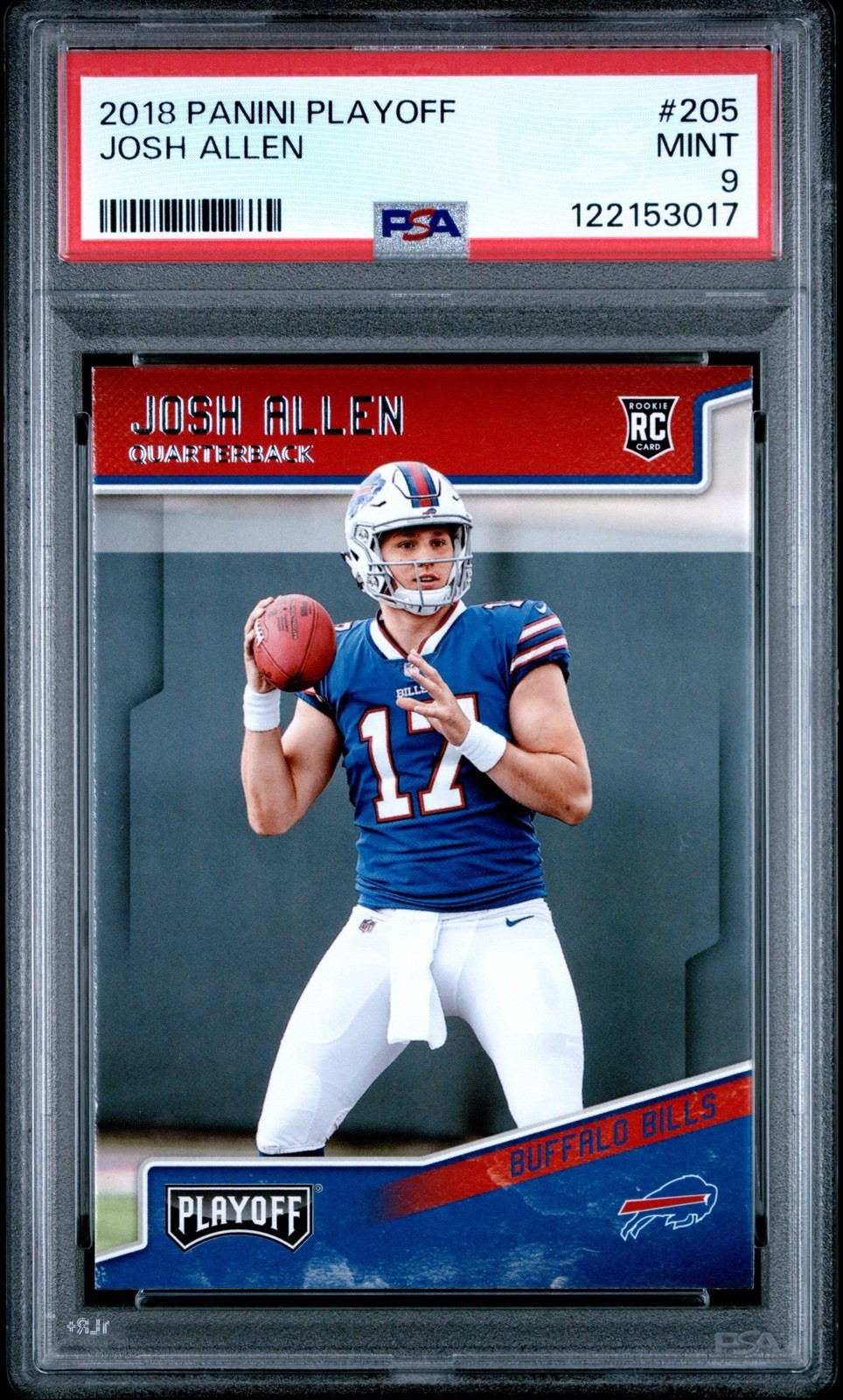 2018 Panini Playoff Josh Allen Buffalo Bills Rookie #205 PSA 9 MINT RC