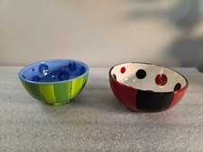 T Gabells Too - Two Decorative Pottery Bowls Handmade Glossy from Rome GA