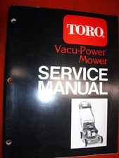 UP TO 1990 TORO VACU-POWER MOWER ORIGINAL FACTORY SERVICE MANUAL