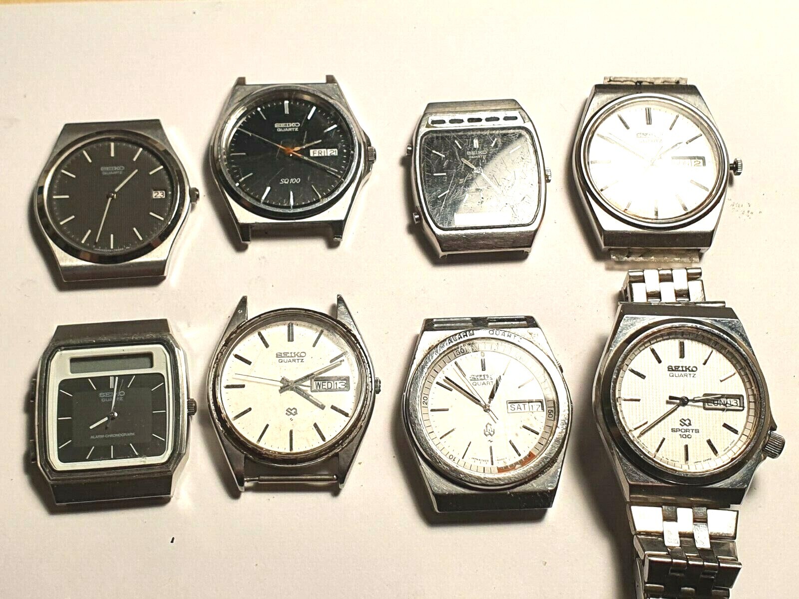Vintage SEIKO watches quartz lot rare models spares or repair lot 8 x