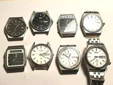 Vintage SEIKO watches quartz lot rare models spares or repair lot 8 x