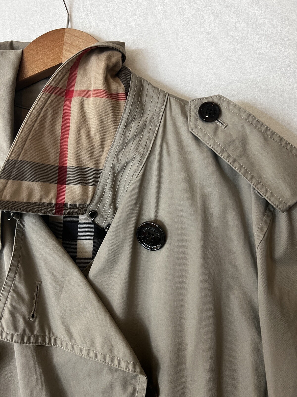 #343 Burberry Brit Men's 100% Cotton Double Breast Trench Coat Size L